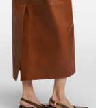 Nour Hammour Ghalia leather pencil skirt