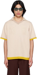 Jacquemus Beige Le Raphia 'La Maille Treze' Polo