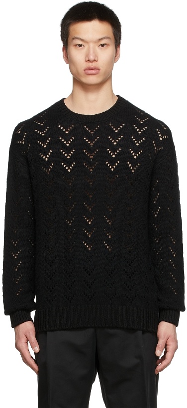 Photo: Dunhill Black Pointelle Sweater