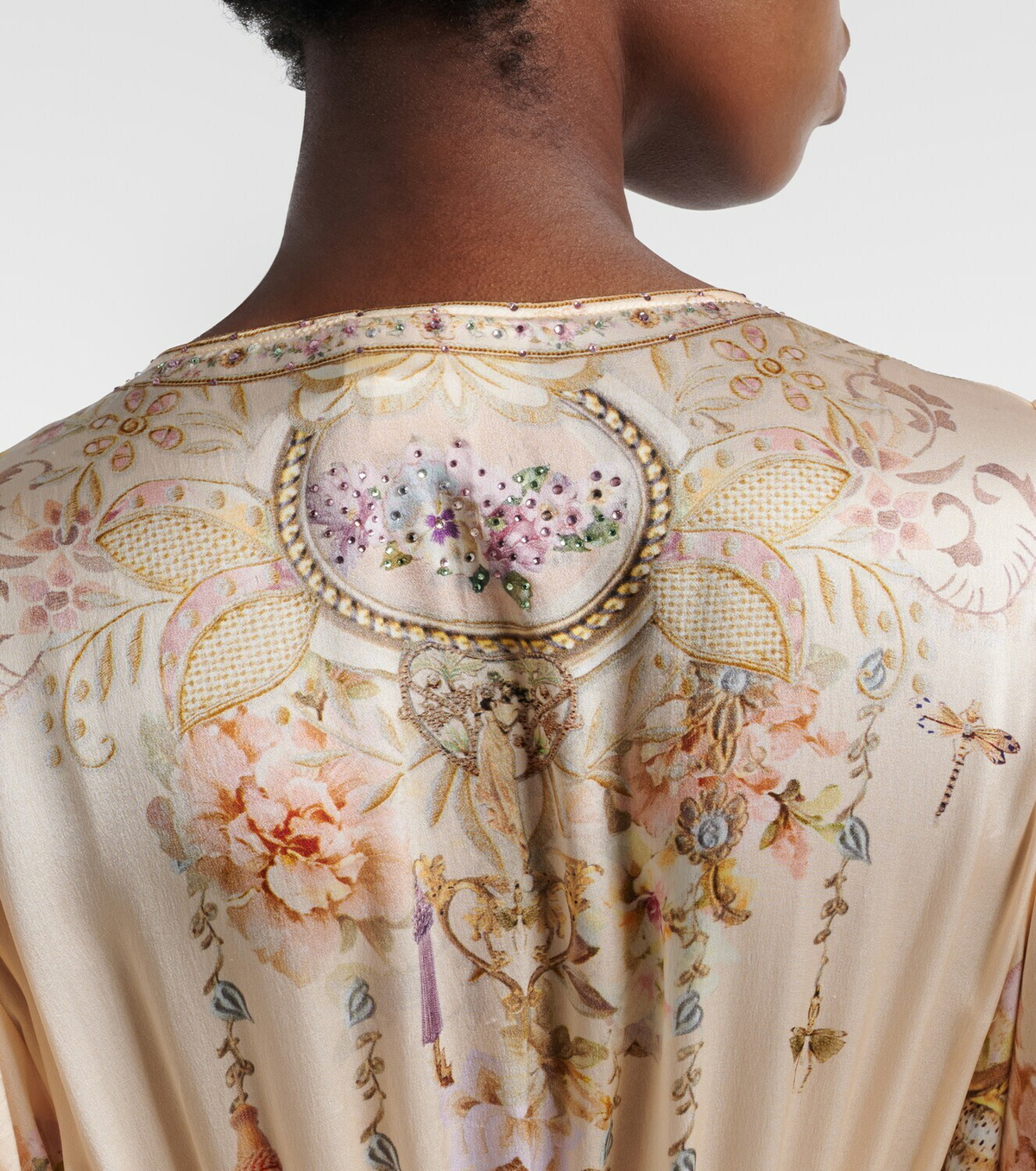Camilla Embellished printed silk maxi dress