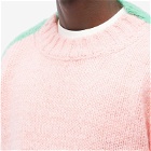 JW Anderson Men's Colour Block Crew Knit in Pink/Mint