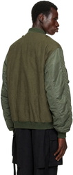 Junya Watanabe Khaki Needles Edition Satin eYe Bomber Jacket