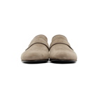 Brioni Taupe Suede Penny Loafers