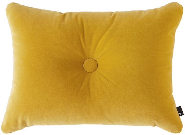 Photo: HAY Yellow Velvet Dot Cushion