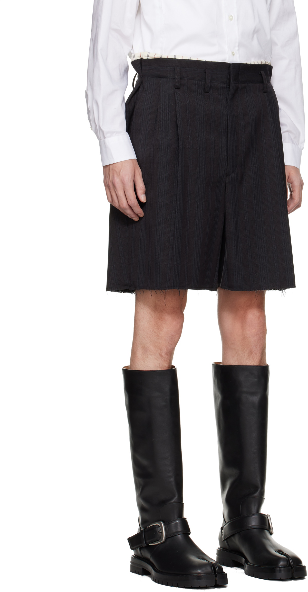 Maison Margiela Black & Blue Tailored Shorts