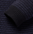 Incotex - Birdseye Virgin Wool-Jacquard Sweater - Blue