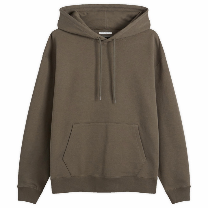 Photo: Uniform Experiment Men's Chenille UE Hoodie in Khaki