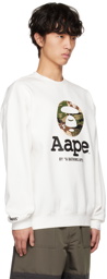 AAPE by A Bathing Ape White Basic Sweatshirt
