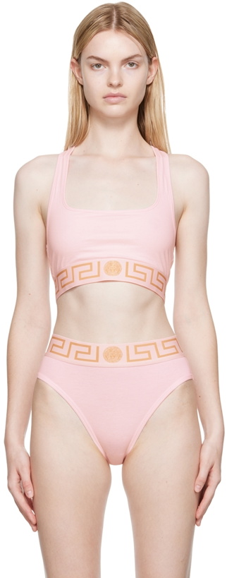 Photo: Versace Underwear Pink Greca Border Bra