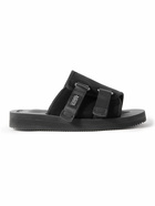 Suicoke - KAW-VS Webbing-Trimmed Suede Sandals - Black