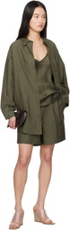Silk Laundry Green Cotton Silk Boxer Shorts