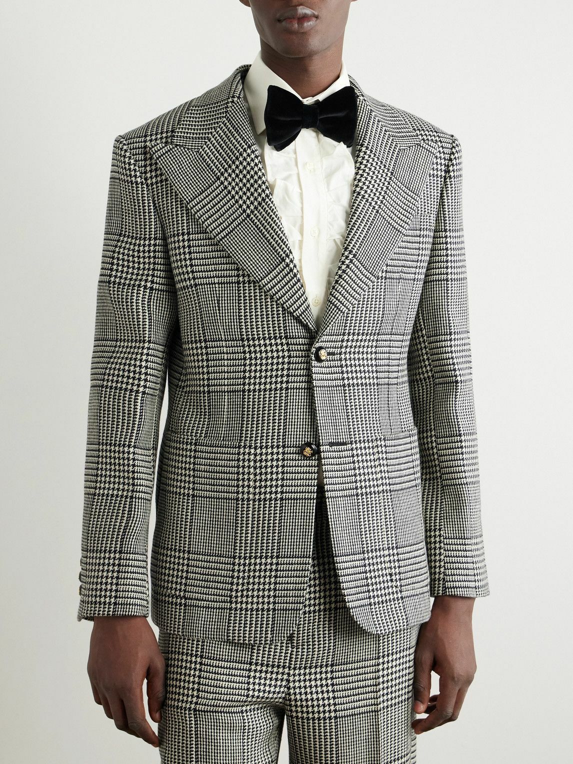 6 Valentino Garavani Wジャケット　グレンチェック４８ Valentino Garavani - Prince of Wales Checked Wool Suit Jacket
