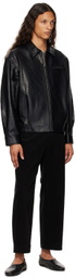 LE17SEPTEMBRE Black Spread Collar Faux-Leather Jacket