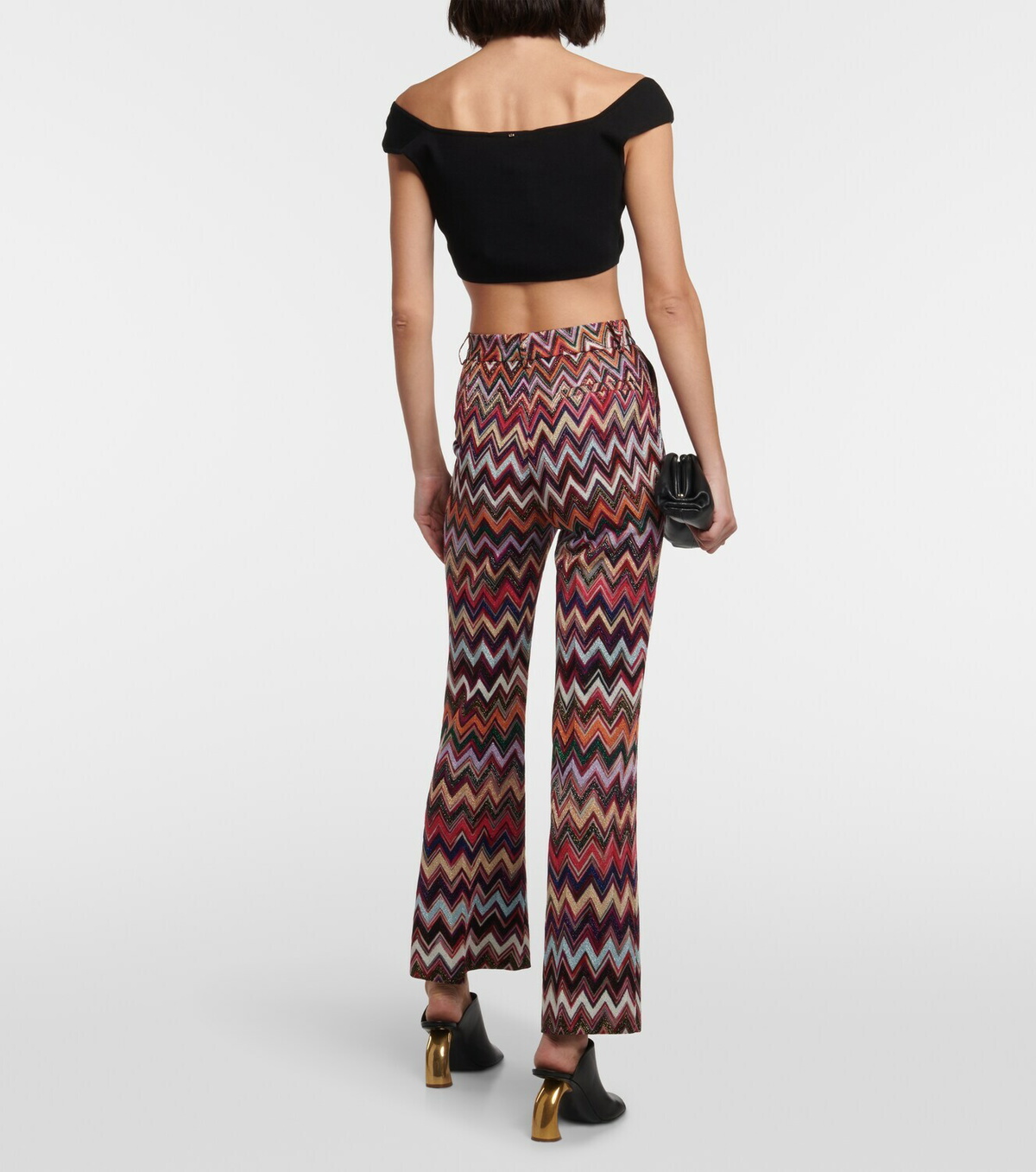 Flare Leg Pant With Zigzag Embroidery C5764/615A