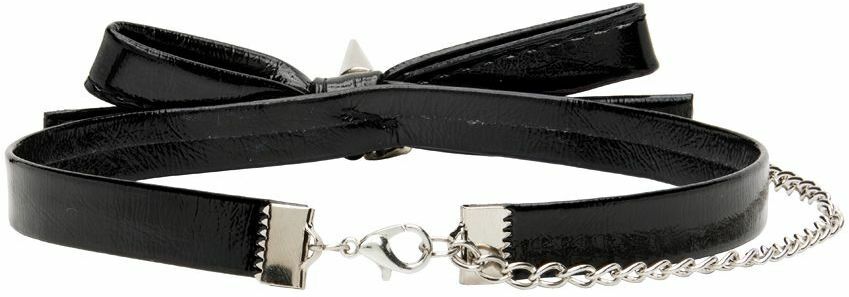 Nodress Black Bow Rivet Choker