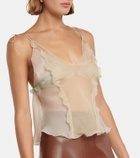 Fendi Sheer ruffled silk chiffon top
