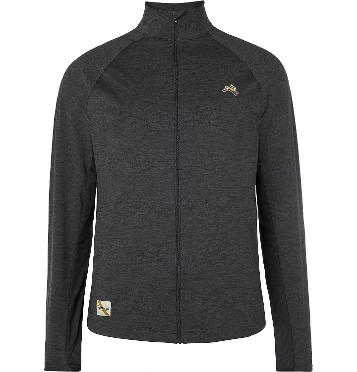 Photo: TRACKSMITH - Session Slim-Fit Mesh-Panelled Stretch-Jersey Jacket - Gray