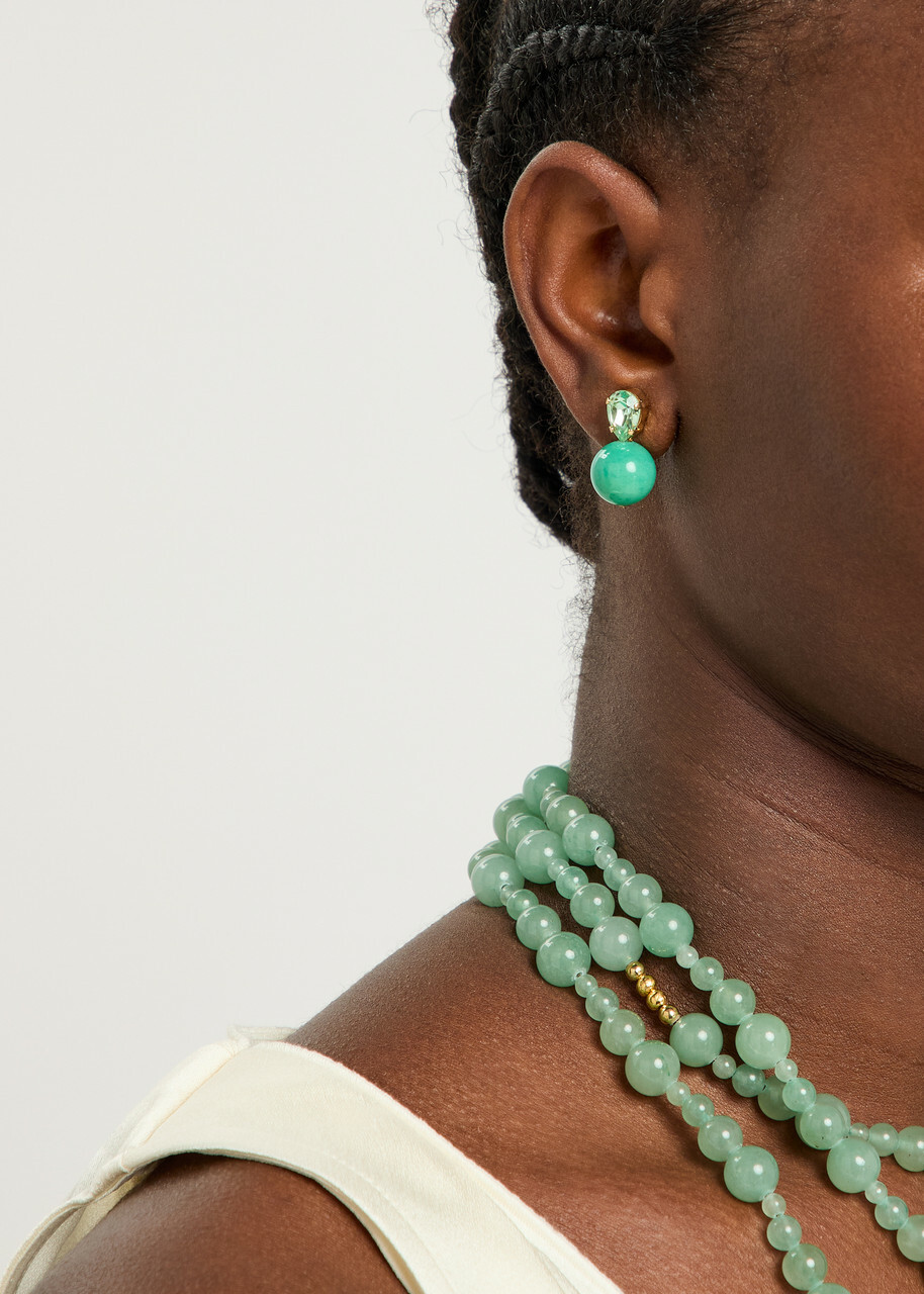 Jennifer Behr Nora 18kt Gold-plated Drop Earrings - Green - One Size
