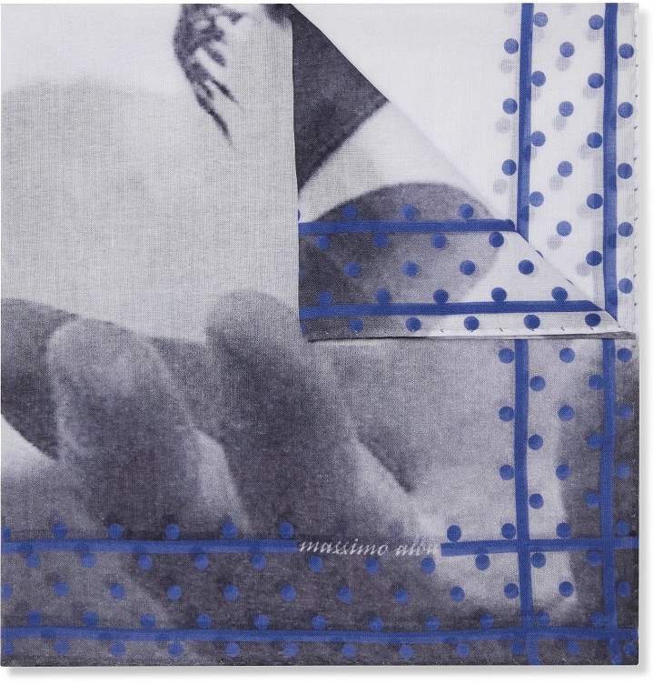 Photo: Massimo Alba - Printed Cotton-Voile Pocket Square - Blue
