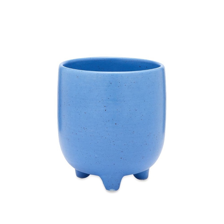 Photo: The Conran Shop Piede Footed Speckle Plant Pot in Lavender Blue