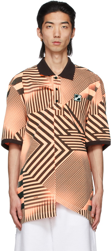 Photo: We11done Orange Stripe All Over Polo