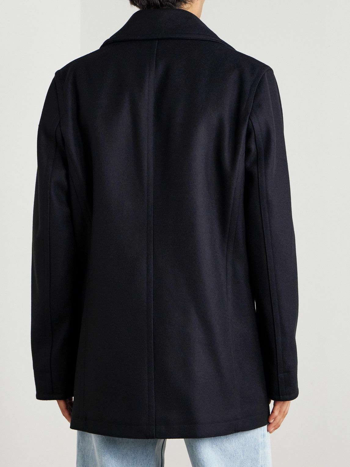 Private White V.C. - The Manchester Wool Peacoat - Blue