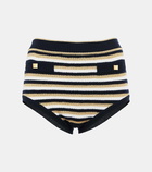 Valentino Roman Stud striped wool shorts