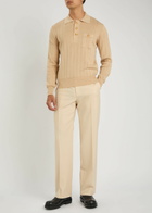 Valentino Garavani Fine-knit Polo Jumper Cream