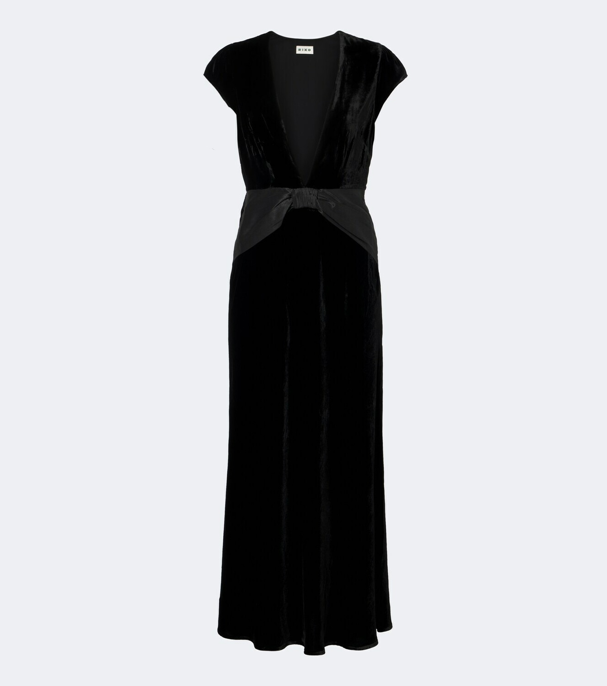 Rixo Arlette draped velvet midi dress