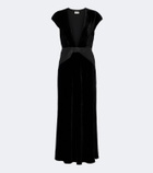 Rixo Arlette draped velvet midi dress