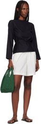Baserange Black Long Sleeve Apron Blouse