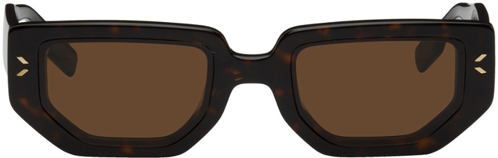 Photo: MCQ Tortoiseshell Rectangular Sunglasses
