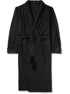 TOM FORD - Tasselled Piped Cashmere-Twill Robe - Black