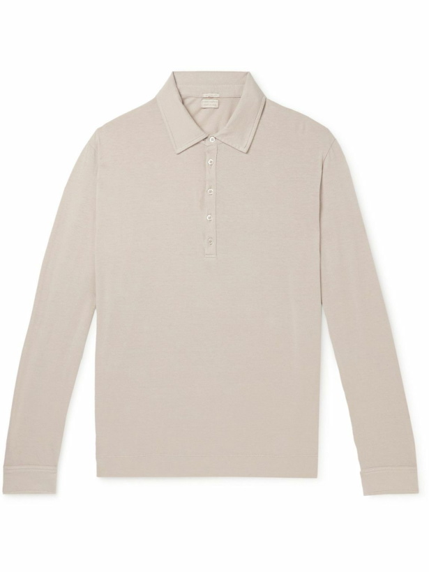 Photo: Massimo Alba - Cotton and Cashmere-Blend Polo Shirt - Neutrals
