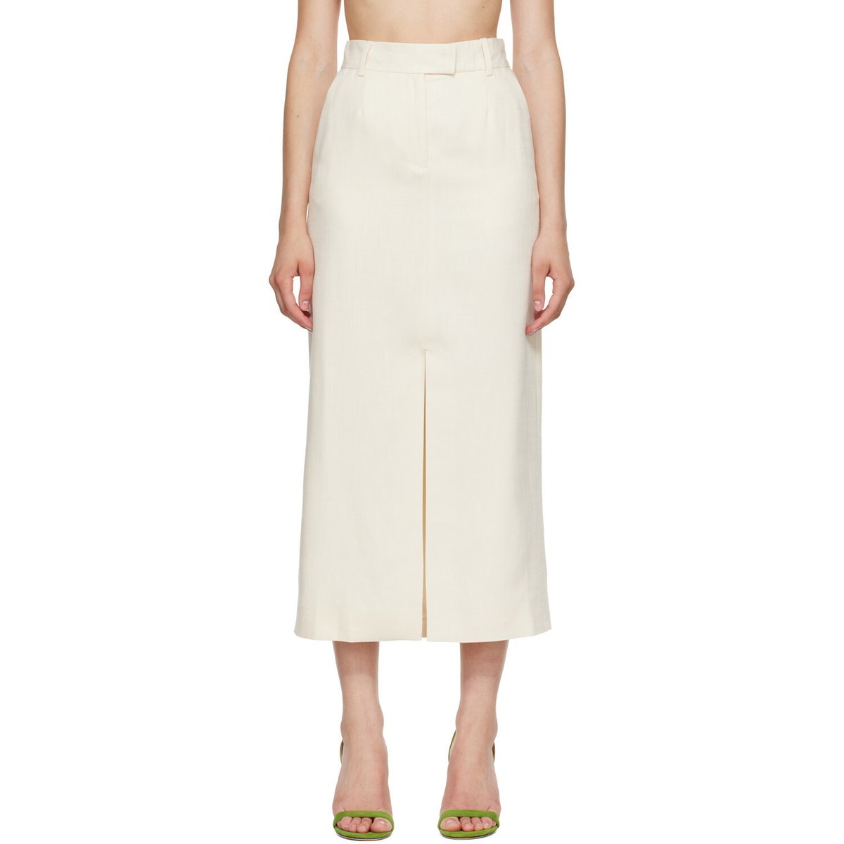 ANINE BING Off-White Meredith Midi Skirt