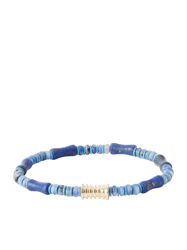 Photo: Luis Morais - 14-Karat Gold Lapis Lazuli Beaded Bracelet