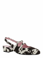 Carel Multicolor peche Slingback Ballet Shoes With Buckle Strap Closure And Cow Print In Leather Woman