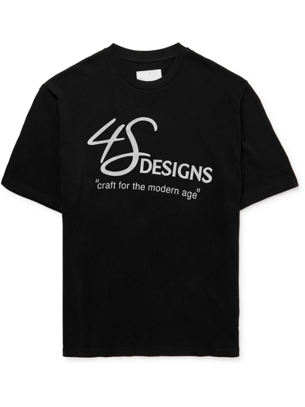 Photo: 4SDesigns - Logo-Print Cotton-Jersey T-Shirt - Black