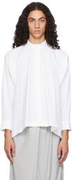 132 5. ISSEY MIYAKE White Trapezoid Shirt