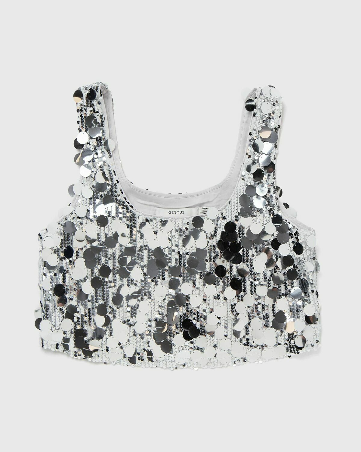 Gestuz GlittaGZ sl top silver Womens Tops & Tank