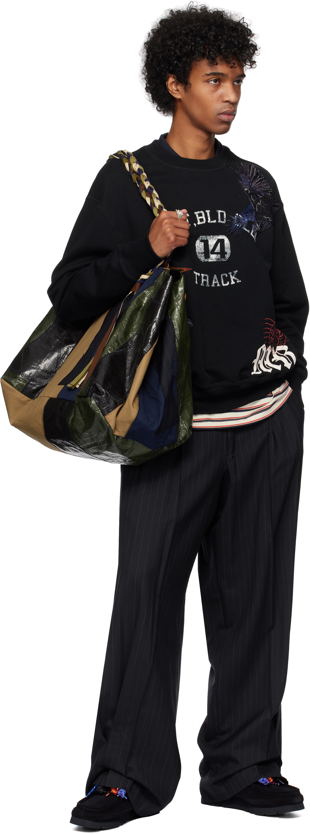 Khoki Black Multi Embodied-Design Sweatshirt