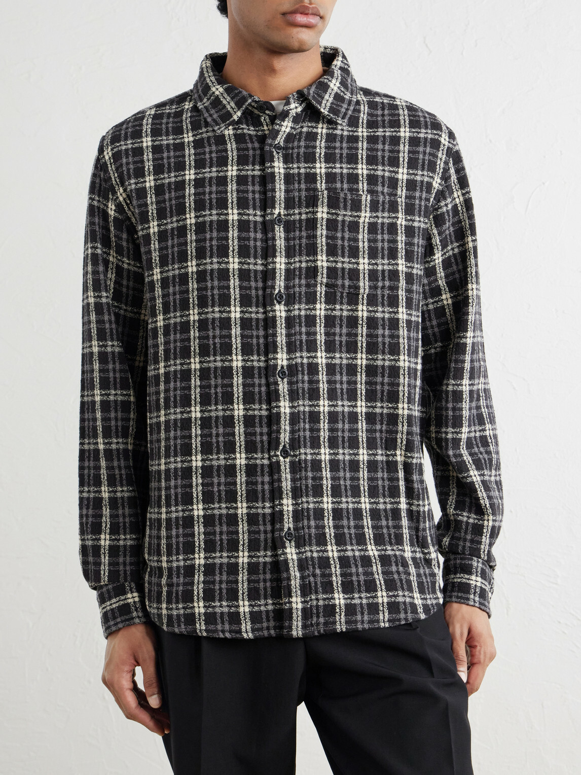 Corridor - Spacerock Checked Cotton-Tweed Shirt - Black