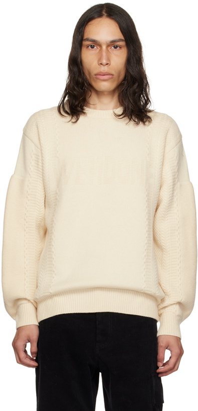 Photo: We11done Off-White Square Patch Sweater