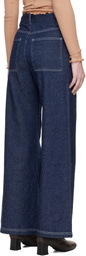 Baserange Navy Tajo Wide Jeans