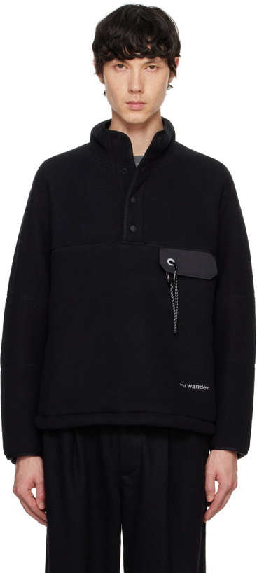 Photo: and wander Black Wool Fleece Sweatshirt