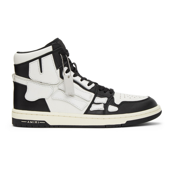 Photo: Amiri Black and White Skeleton High-Top Sneakers