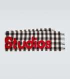 Acne Studios Checked logo wool-blend scarf