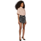 Moussy Vintage Black Denim Ripliy Miniskirt
