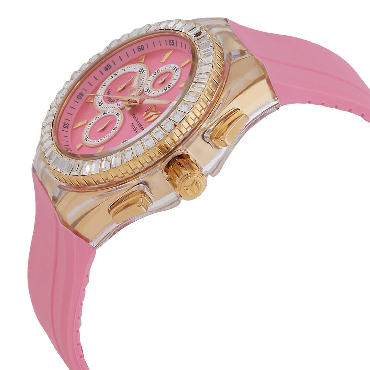 TechnoSport Zoom/660ft Stainless Steel, Pink Crystal Chronograph Watch Watch TechnoMarine Pink in Other - 34878896 main image 3