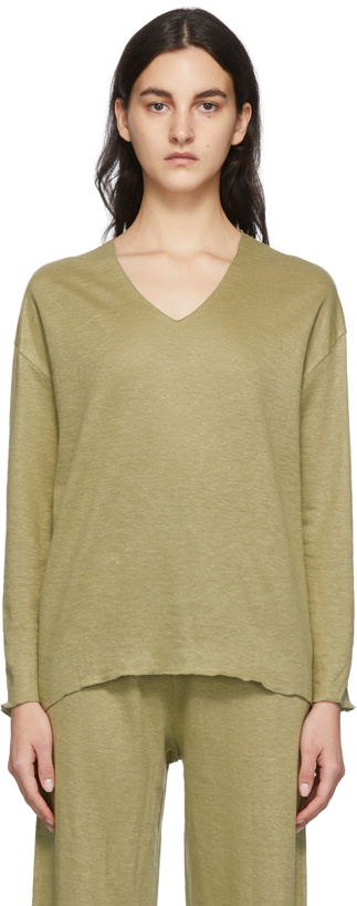 Photo: missing you already Green Linen Relax Pullover